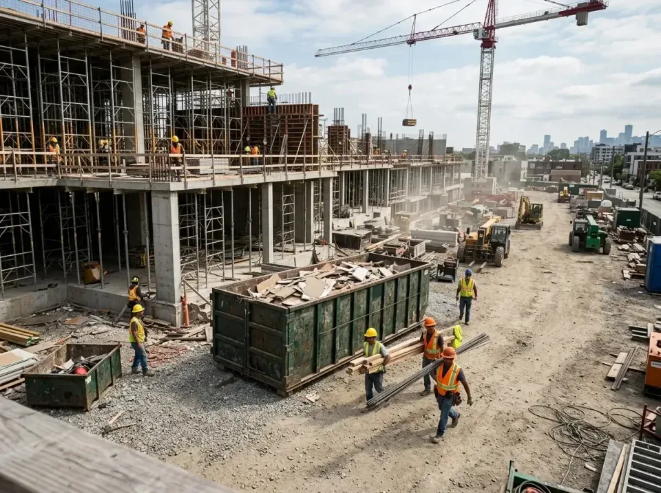 commercial-construction-site-w-002 — frequently asked questions, Low Cost Construction Dumpster Rental in Morris, MN